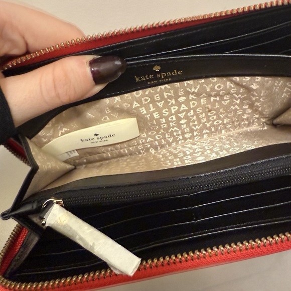 Kate Spade Striped Pink Zip-around Wallet - Picture 4 of 8